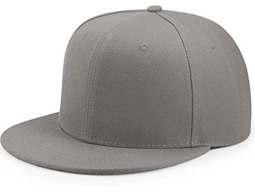 YEKEYI Unisex-Baseballkappe, einfarbiges Visier, Dad-Kappe, Angelmütze, verstellbarer Snapback-Hut, Unisex, Hip-Hop-Baseballkappe, grau, Einheitsgr��e