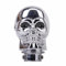 Pomo del cambio de marcha del coche LED azul, calavera universal, plata