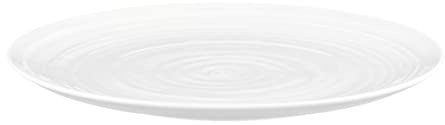 Seltmann Weiden Terra Frühstücksteller, 22 cm, Dessertteller mit spiralförmigem Relief, Spülmaschinen- und mikrowellenfest, Porzellan, Weiß