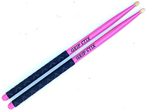 GRIP STIX 38,1 cm lang, rosa mit schwarzer Eiche, rutschfester Griff – ideal für alle Drumming-, Cardio-, Fitness-, Aerobic- und Workout-Übungen