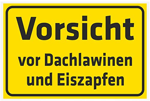 Indigos UG Aufkleber Vorsicht vor Dachlawinen und Eiszapfen 200x150 mm Hotel, Firma, Schutz, Kita, Arzt, Praxis, Wohnung Sicherheit Warnung