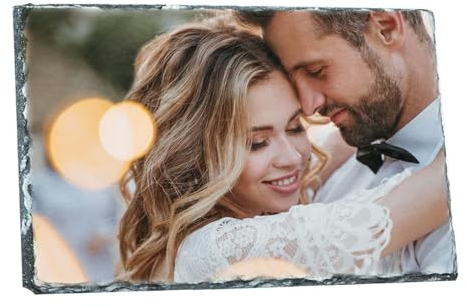 LASERO' Ardoise Marco de Fotos Personalizado - Regalos Personalizados Para Hombre y Mujer Aniversario - Fotos Personalizadas Regalo Pareja (15 * 20cm)