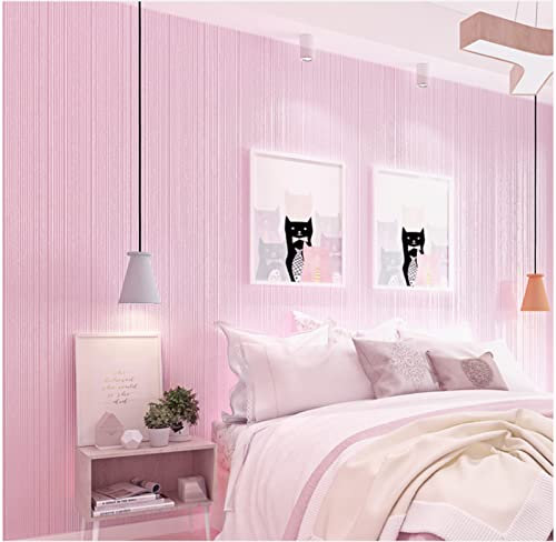 Rosa Vliestapete 9,5 m x 0,53 m Fest Tapete Modernes Design Streifen Tapete für Flur Wohnzimmer Schlafzimmer Büro