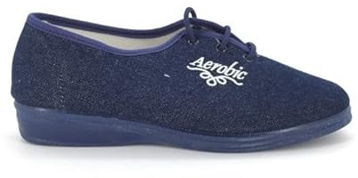 Selquir 200 Zapatilla Cerrada clásica de Lona, con cuña, Suela de Goma, con Cordones para: Mujer Color: Tejano Talla: 38