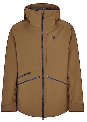 Ziener Herren TAHAN Ski-Jacke/Freeride | sympatex, PFC frei, Wolle, walnut, 52