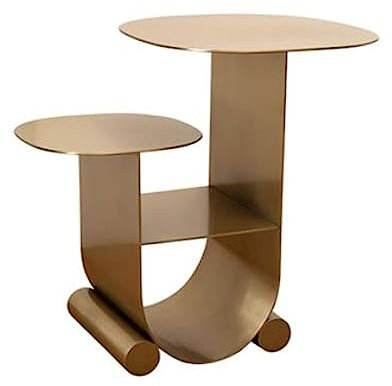 HARAY Kaffee-Endtisch 2-stufiger Beistelltisch aus Metall mit offener Ablage, Nachttisch, Couchtisch, Teetisch, Möbel, Beistelltisch for Wohnzimmer, Schlafzimmer, Balkon, Wohnheim Beistelltisch