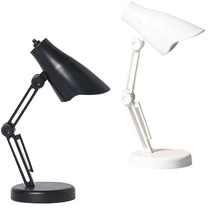 Housoutil Mini Lampe de Bureau LED Pliable et Magnétique Lot de 2 sans Fil Rechargeable Protection des Yeux Lampe de Lecture Portable Usage Maison Blanc et Noir