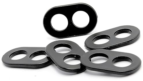 Art Deco Emporium (5 Pack) Secure Two-Hole Nylon Cord|Cable|Flex Clamp for Lighting or Lamp Wires in Black
