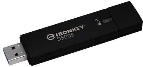 Kingston IronKey D500S hardware-encrypted USB flash drive 8GB FIPS 140-3 Lvl 3 (Pending) AES-256 - IKD500S/8GB