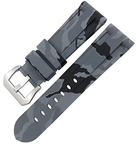 FFHAO Correa de reloj de goma con cierre de mariposa de 24 mm y 26 mm para Panerai LUMINOR sumergible colorida correa de reloj deportivo de silicona, 26mm, Agate