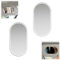 NAROSEBE Auto Kosmetikspiegel Sonnenblende Spiegel Selbstklebender Schminkspiegel Sonnenblende Makeup Spiegel Auto Visier Edelstahl Sitzrückenspiegel für Autositz-Rücken-Platz(Oval)