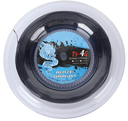 Cuerda de Raqueta de Tenis, Carrete de Cuerda de Tenis Multifilamento de Poliéster Portátil, Equipo de Entrenamiento de Tenis para Gimnasio, Deporte Al Aire (Black)