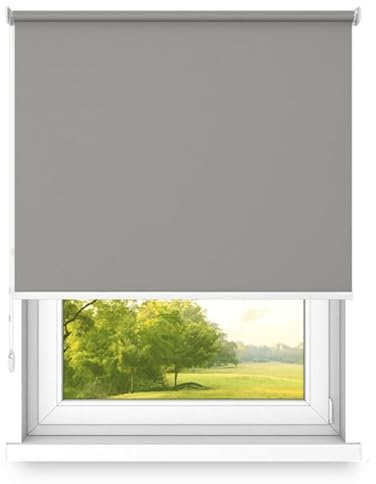 time4blinds Rollos Verdunkelungsrollo Freihängendes Rollo ohne Kassette Wand- oder Deckenmontage Großes Format UV-Schutz Thermische Eigenschaften Solides Design 150x220 cm Kardamom - rechts