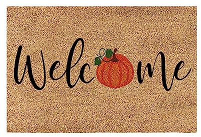 Fall Decoration Halloween Pumpkin Print Doormat, Indoor & Outdoor Non Slip Welcome Carpet Floor Doormats Fashion Letter Printed Halloween Theme Decorative Door Mats Washable Entrance Home Door Mat (C)