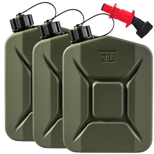 BW® Proper Kraftstoffkanister Metall Benzinkanister 3x 2 Liter mit Ausgießer Smart - Made in Europe