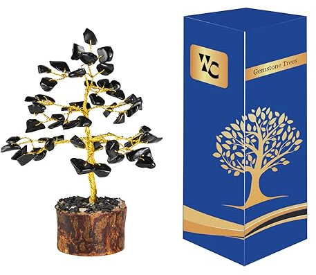 Wonder Care tormalina nera - Albero Chakra della Vita - Albero di Cristallo - Energia Positiva - Fatto a mano - Portafortuna - Guarigione - Chakra - Regalo di prosperità - Decorazione Feng Shui - 60