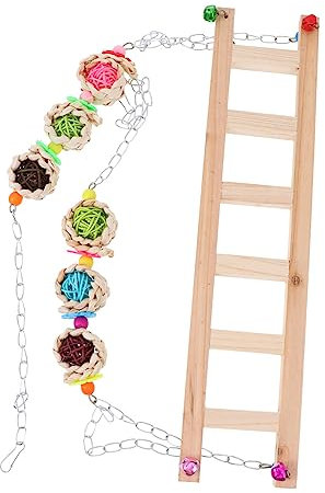 Yardwe Pet Chicken Swing Rooster and Hen Toy Safe Wooden Ladder Great for Play and Exercise Random Color