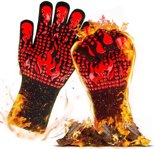 2025 Gants de barbecue, gants de cuisine, résistants à la chaleur jusqu'à 800 °C, pour la cuisine intérieure et extérieure