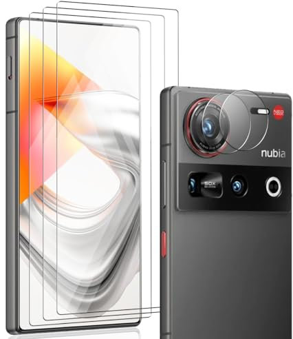 Zerrshoo 3+2 Pièces Verre Trempé pour ZTE nubia Z70 Ultra, ZTE nubia Z70 Ultra Protection d'écran et Caméra Arrière Protecteur. Anti-Rayures 9H Vitre, HD protège écran pour ZTE nubia Z70 Ultra