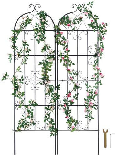 VEVOR Treillis Jardin pour Plantes grimpantes, 51 x 180 cm, Treillis Fleurs de Jardin en métal antirouille, Treillis de rosiers grimpants extérieur, Support de concombres, pour Cours, pelouses, 2 pcs