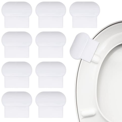 9 Pack Toilet Cover Lifter Handle Seat Holder Toilet Seat Handle Oval Lift Tools Avoid Touching Toilet Seat Accessories for Home Bathroom Office Hotel - White