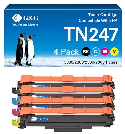 G&G Toner kompatibel mit Brother TN-243CMYK MFC-L3750CDW TN-247(4er-Pack)