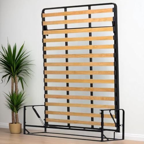 Wallbedking Classic Wall Bed – Vertical King 160 x 200 cm Space-Saving Fold-Down Wall Bed with Steel Frame Construction & Lifetime Protection