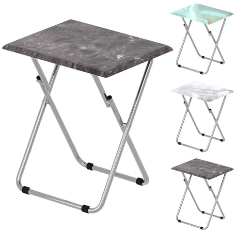 Garden 4 you Small Folding Table, Side Folding Coffee Table, TV Snack Tray Tables, Sofa Laptop Desk, Outdoor Camping Tables, EndTable, SofaTable, SideTable for Small Space, 47 x 37 x 65 CM (Black)