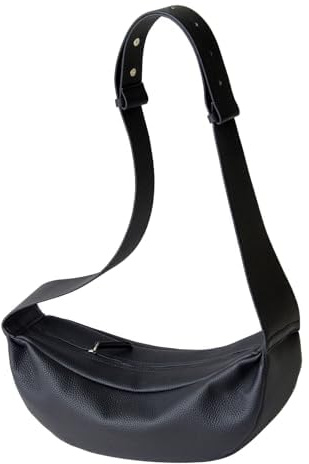 DONNAIN Borse a tracolla in vera pelle per le donne Borsa a tracolla Mezzaluna Mezzaluna Borsa a tracolla Tracolla Tracolla Regolabile, nero