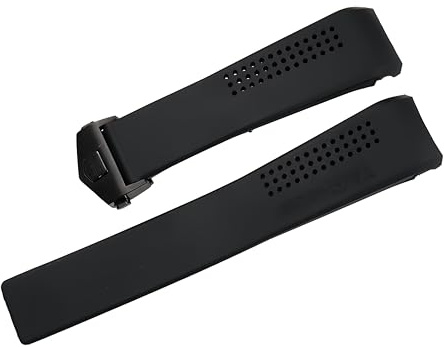 ROUHO Atmungsaktives Gummiarmband Zubehör Gummi Herren Armband für Tag Heuer Carrera Aquaracer