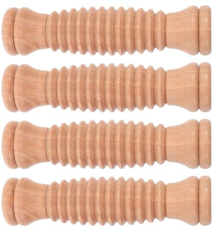 COLLBATH 4stücke Massagegerät aus Holz Beinmassagerolle Rückenrolle aus Holz Nackenrolle aus Reise-fußmassagegerät Multifunktionales Fitness und Yoga-gerät
