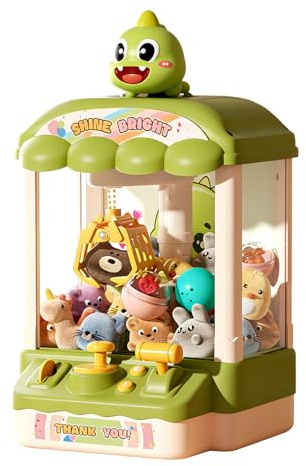 Genérico Maquina De Gancho, Mini Máquina De Garra, Incluido 10 Peluches, 10 Gashapones, Juguetes De Dinosaurios para El Aula, Maquinas Garra, Expendedora De Cumpleaños, Navidad, Regalos para Niños