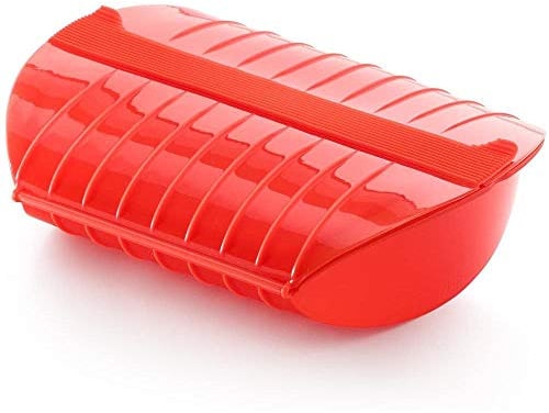 Lékué Boîte à vapeur Profi en Rouge, 3-4 pers. (1400 ml)