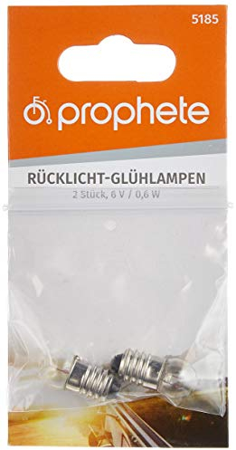 Prophete Glühlampe, Fahrradbeleuchtung für Rücklicht-Glühlampen, 6 V / 0,6 W, 2 Stück