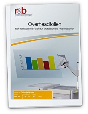 Kopierfolie, Overheadfolie DIN A3, 110 Mic, für Tintenstrahldrucker, 50 Stück