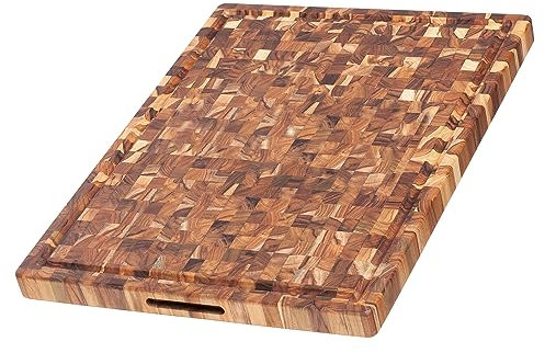 Teakhaus Cutting Board 61x46x3,8cm with sap Groove, Wood, Brown, 61 x 46 x 3.8 cm