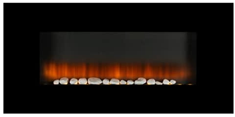 Classic Fire Vancouver Elektrokamin mit Heizung - Elektroheizung 105,5 x 48 x 12 cm - Elektroherd mit LED-Flammen - mit Heizung, Fernbedienung und Timer - 2000 W - Wandmontage - Schwarz