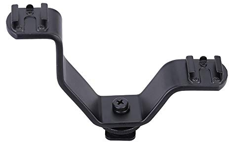 Andoer® Dual Blitzschuh V Halterung für Videoleuchten Mikrofone oder Monitore auf Foto & Video