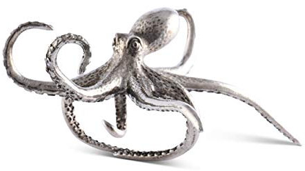 Vagabond House Serviettenring aus Zinn, mit Oktopus-Motiv, 8,9 cm breit, handgefertigt