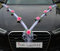 Organza M Auto Schmuck Braut Paar Rose Deko Dekoration Organza M Hochzeit Car Auto Wedding Deko (Rosa/Weiß)