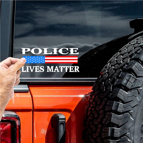 CustomDecal US Vinyl-Aufkleber, Motiv: Police Lives Matter (S10), dünn, blau, für Auto, USA, Fenster