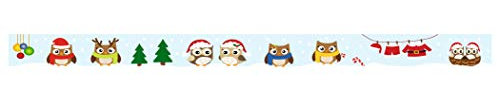Ursus 59050097 - Masking Tape, Weihnachten, Eule, Klebeband aus Papier, ca. 15 mm x 10 m, einseitig bedruckt, lösungsmittel und säurefrei, ideal für Scrapbooking