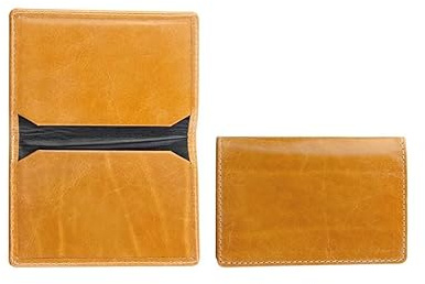 DELMON VARONE - Personalisierbares Visitenkartenetui aus Premium Vintage Anilin Leder braun, Elegante Echtleder Visitenkarten Etuis mit 2 flachen Steckfächern, Slim Kartenetui für Damen & Herren