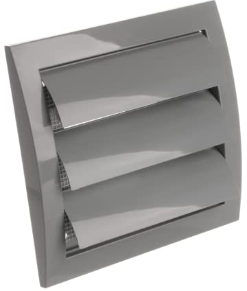 Ø 100mm Rejilla para Ventilación - Rejilla de Ventilación con Protección contra Insectos y Persianas Automáticas - Plástico ABS Gris