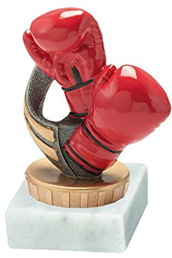 RaRu Boxer-Pokal mit Wunschgravur und Resin-Klebefigur