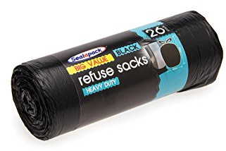Seal-A-Pack 3 x Black Refuse Sacks 26Pk heavy duty bin liner rubbish bags strong