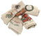 Loberon Serviette 4er Set Camon, Natürliche Optik, Nostalgische Motive, Festliche Tischdekoration, Weihnachtsstimmung, Weihnachtsdeko, Weihnachtliche Textilien, Leinen, beige
