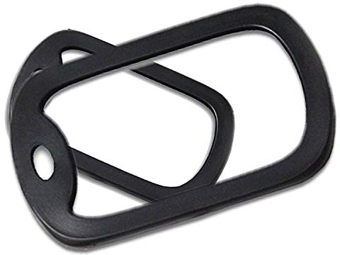 CMJ™ 2 x British US Army Military Style Black Rubber Dog Tag Rectangle Silencers UK Seller