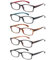 Reading Glasses 5 Pack Fashion Spring Hinge Readers Men & Women Comfortable Glasses for Reading (0.75, 5 Pack Mix Color)