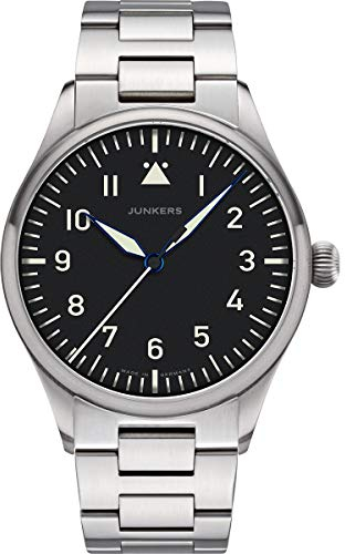 Junkers Baumuster Analog Quarz Uhr Edelstahlarmband Saphirglas schwarz 9.20.01.02.M